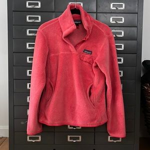 Patagonia Small Melon Pink Rare Re-Tool Fleece Snap T Pullover Womens Sw…